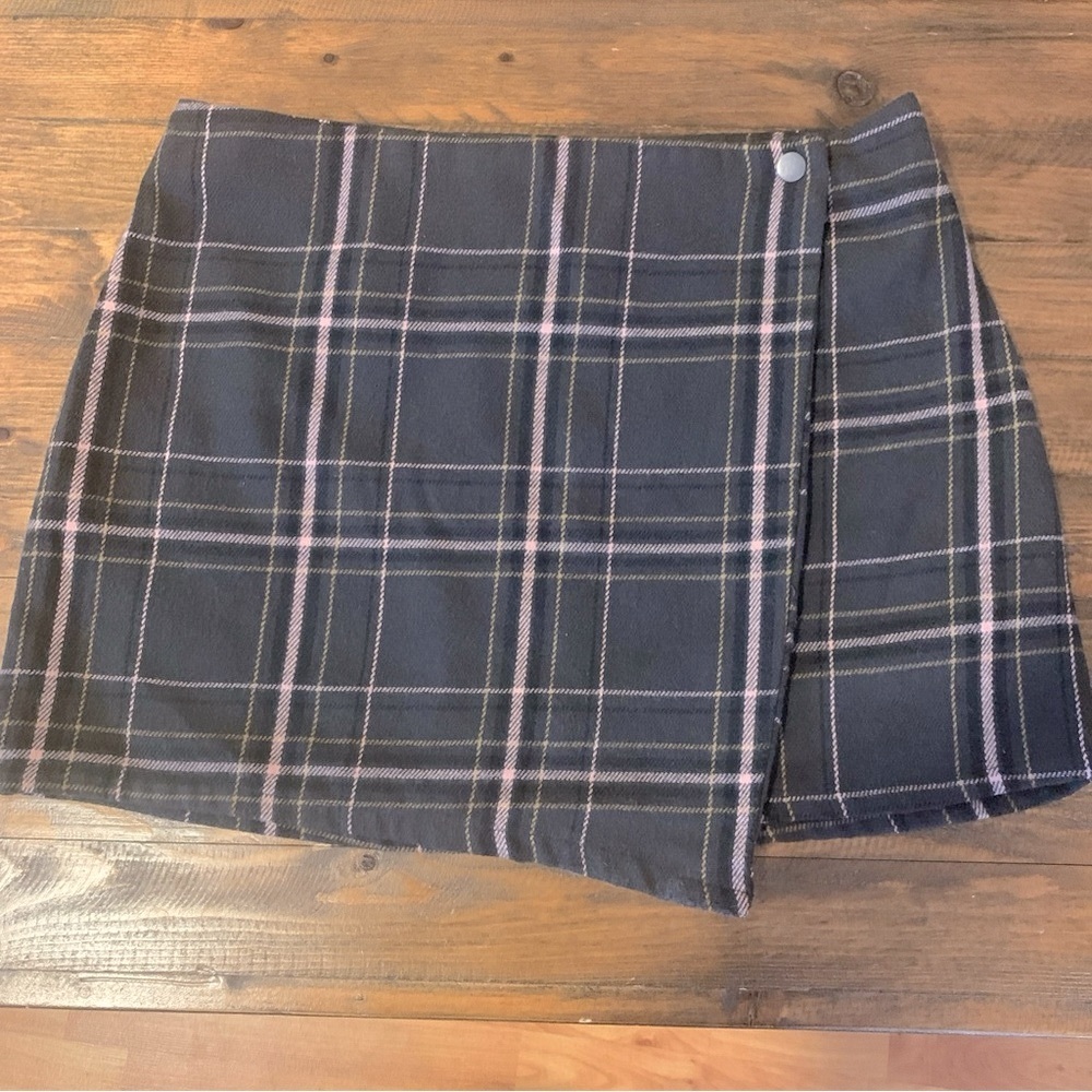 No Boundaries Plaid Flannel Mini Skirt XL 15-17